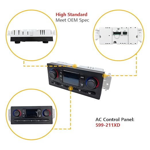 A/C Heater Climate Control Module Panel Switch | Fit for Chevy Silverado Suburban Tahoe Trailblazer Avalanche GMC Sierra Yukon Envoy Cadillac Escalade Buick Rainier Hummer H2 | OE 599-211XD 15832311