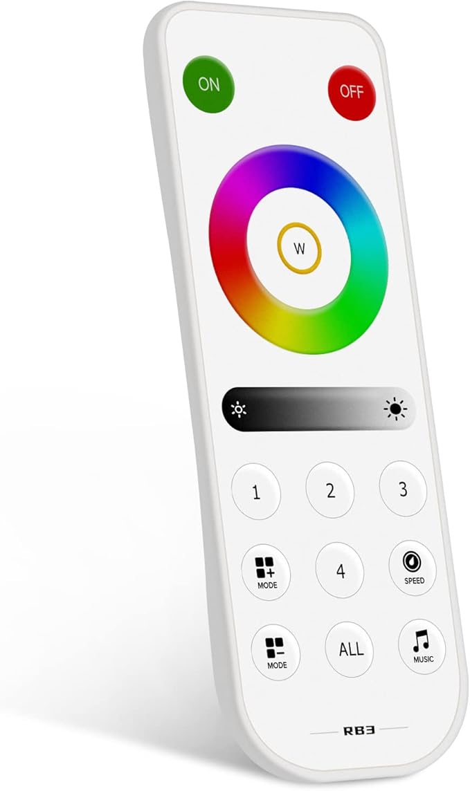 BTF-LIGHTING RB3 2.4G Wireless Touch RF Remote for SPI Chasing RGB RGBW LED Strip Light 4 Zone Control Match with SP530E SP630E SP633E SP634E SP638E SP639E SP63BE