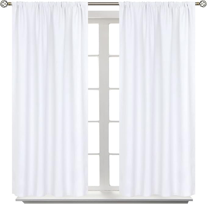 BGment Pure White Curtains 54 Inches Length by BGment