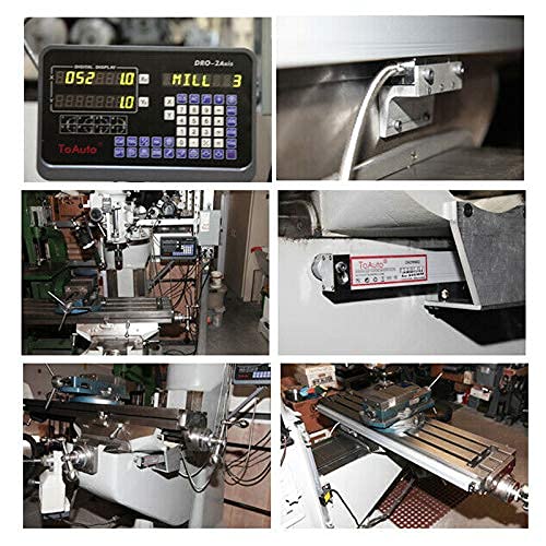 TOAUTO Digital Readout 2 Axis 3 Axis DRO Display Linear Scale 600mm 24" Precision 5um for Bridgeport/Knee Milling Lathe EDM Mill Machine