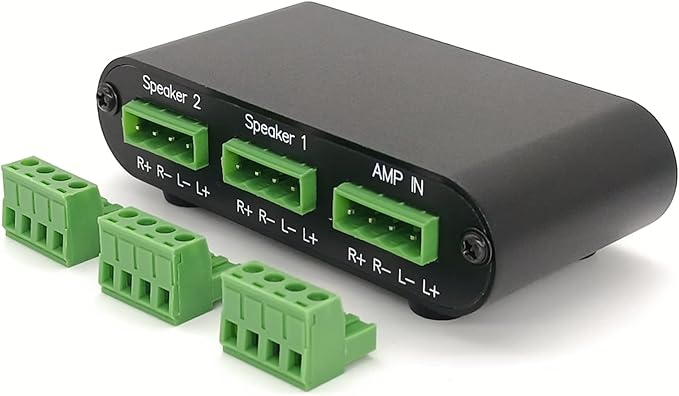 TENEALAY 2-Way Audio Stereo Speaker selector Switcher Box, Combiner Multi Zone A B Speaker Switch Distribution Controller Box - P21