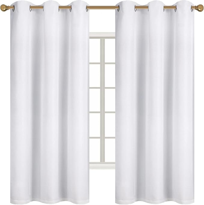 Diraysid 100% Blackout Curtains White Linen Curtains - Image 3