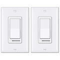 BESTTEN 2 Pack Dimmer Light Switch, Universal Lighting Control, Single Pole or 3 Way, Compatible with LED Dimmable Lamp, CFL, Incandescent, Halogen Bulb, Decorator Wallplate Included, UL Listed, White