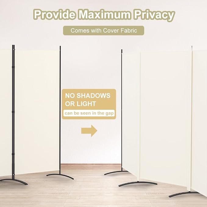Kokorona 3 Panel Room Divider, 6FT Tall Folding Privacy Screen Wall Dividers - Image 4