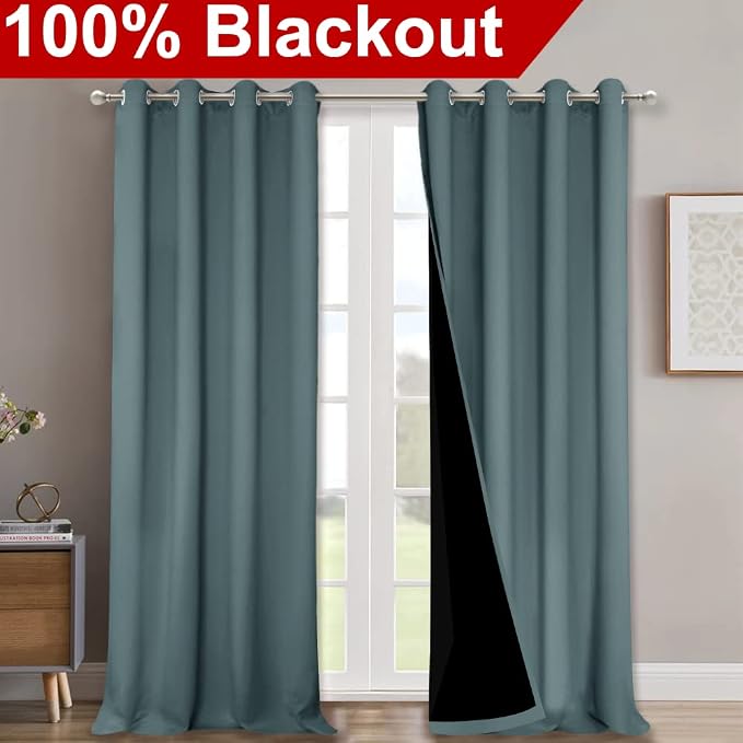 NICETOWN 100% Blackout Blinds, Laundry Room Decor Window Treatment Curtains - Image 2
