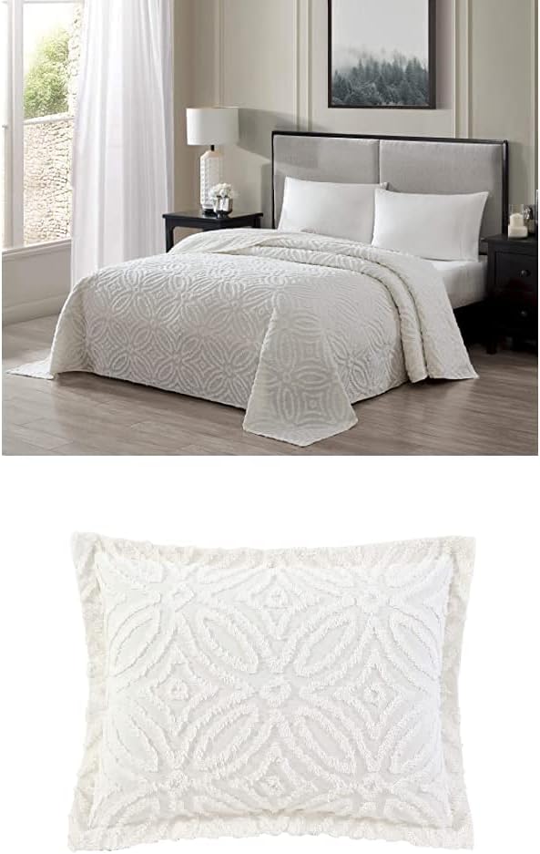 Beatrice Home Fashions Wedding Ring Chenille Bedspread, Ivory + 2 Wedding Ring by BeatriceHomeFashions
