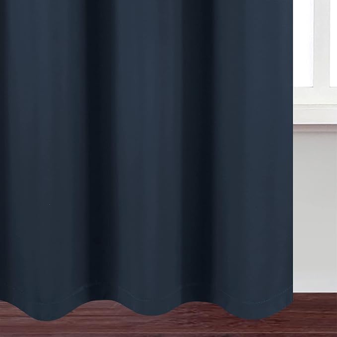 100% Blackout Curtains 52 x 95 Inch/Navy Blue Curtains 2 Panels - Image 9