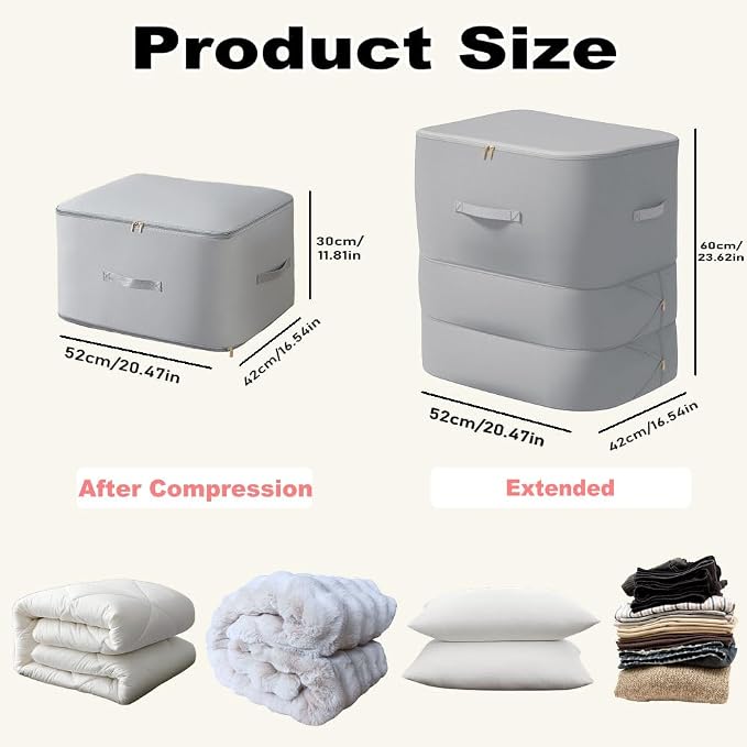 Comforter Storage Bag, Bedding & Blanket Self Compression Storage Organizer | - Image 3