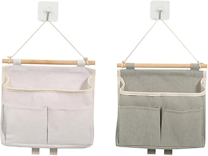 2 Pack Wall Organizer Hanging Basket Wall Storage Bag by Alunsito