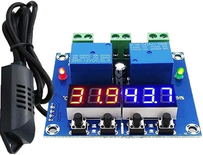 XH M452 Digital Temperature Humidity Control Module with Dual Relay Output and Integrated Detection Probe for Fast Response Environmental Monitoring