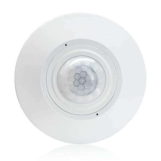 RAYZEEK DC 12/24V 10A Low Voltage Ceiling Sensor Pir Occupancy Motion Detector,360 Motion Sensor,8-12M High Sensitive Ceiling Motion Sensor Switch, Commercial/Industrial Grade, White