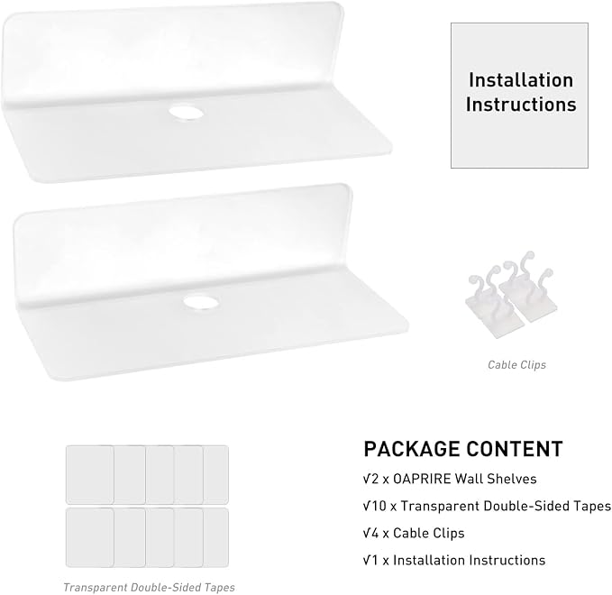 OAPRIRE Acrylic Floating Wall Shelves Frosted, No Drill, 9 Inch 2 Pack | Strong - Image 7