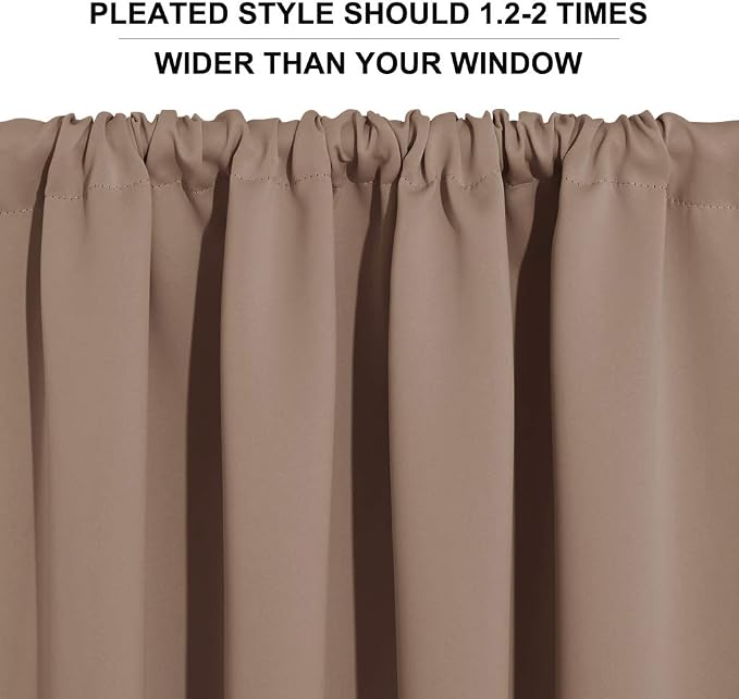 RYB HOME Blackout Curtains for Bedroom Living Room Nursery 63 inches Long | - Image 5