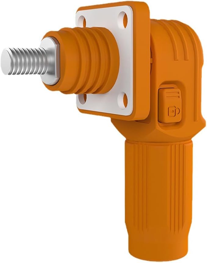 1 Set Battery Energy Storage Connector, Quick Plug Terminal High Current Connectors Right Angle Plug and Socket IP67 Waterproof Power Connector Stud Wiring Method 60A 10mm² (60A, Orange)