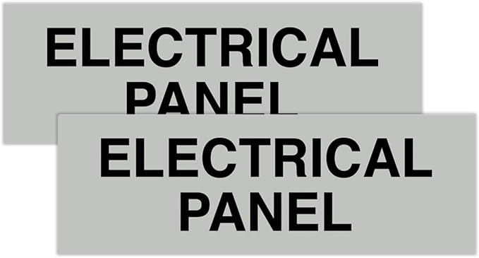All Quality Basic Electrical Panel Sign - Fire Regulation Safety Compliance Sign - Lt Gray - Large (2 Pack)