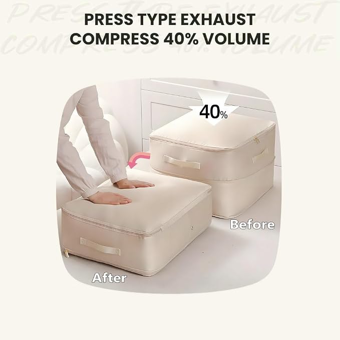 Comforter Storage Bag, Bedding & Blanket Self Compression Storage Organizer | - Image 5