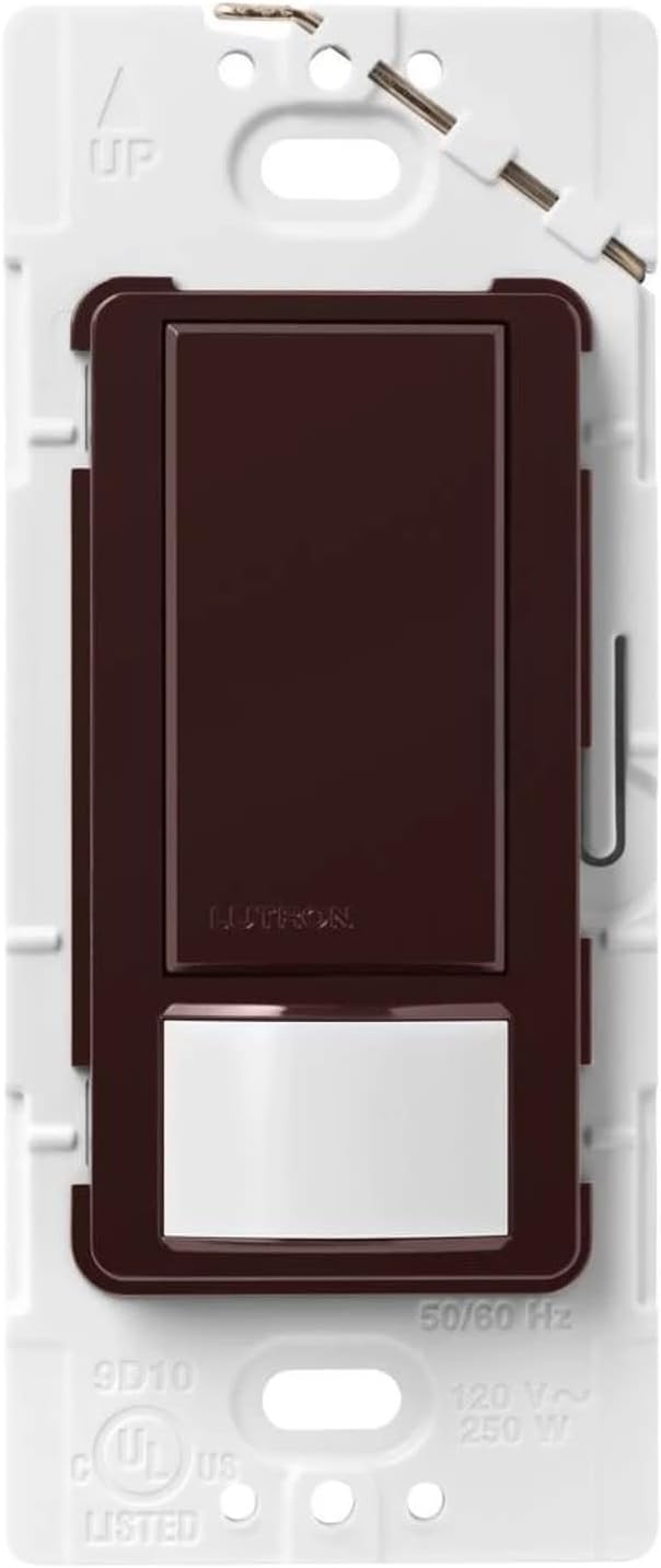 Lutron Maestro Motion Sensor Light Switch Indoor for Bathroom, Garage, Laundry Room, Closet, Occupancy Sensor Light Switch, Single-Pole, No Neutral, MS-OPS5M-BR