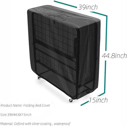 Rollaway Bed Cover, Waterproof and Dustproof Folding Bed Storage Cover, Portable Universal Fits Twin Size 38-Inch Beds (L: 39"L x 15"W x 44.8"H)