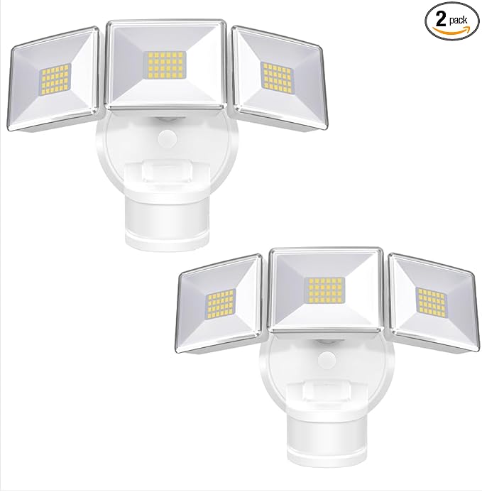 OREiN 2 Pack Motion Sensor Outdoor Lights, 4500LM 30W Outdoor Security Lights, 180°/40FT Motion Detection, Dusk to Dawn/Auto/Test, IP65 Waterproof Exterior Flood Lights for Garage, Yard(Hardwired)