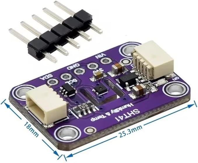 SHT40 SHT41 SHT45 Temperature and Humidity Sensor Module 3.3-5V I2C for Air Conditioners and Automation Controls(SHT41)