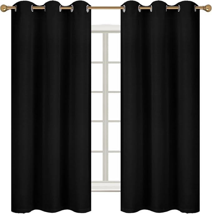 Diraysid 100% Blackout Curtains Black Curtains - Image 3