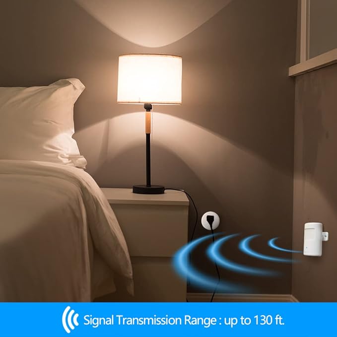 Souphran Plug-in Wireless Motion Activated Light Control, No Wiring, Adjustable Detection Range, Always-on Timer and Light Sensor, Motion Detector and Plug Set, 2 Pack