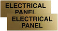 All Quality Basic Electrical Panel Sign - Fire Regulation Safety Compliance Sign - Brushed Gold - Small (2 Pack)