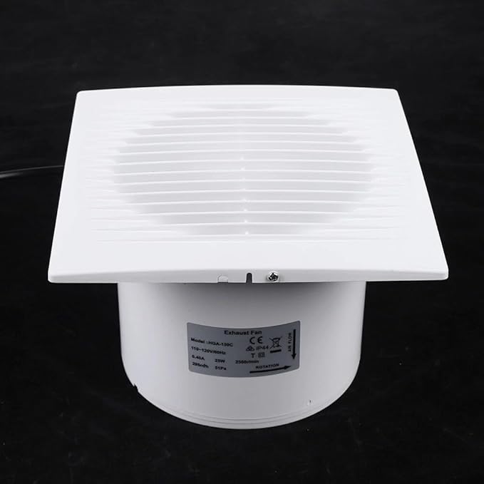 Verizcc Exhaust Fan Extractor, Ventilation Fan Bathroom Garage Exhaust for Kitchen, Bathroom, Bedroom, Low Noise and Energy Saving Waterproof, White