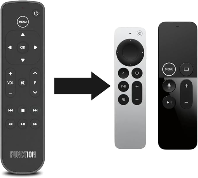 Function101 Pack of 2 Bluetooth Button Remotes for Apple TV/Apple TV 4K - Replacement Apple TV Remote (IR - BLE) No Voice Support, 2 AAA Batteries Included per Remote