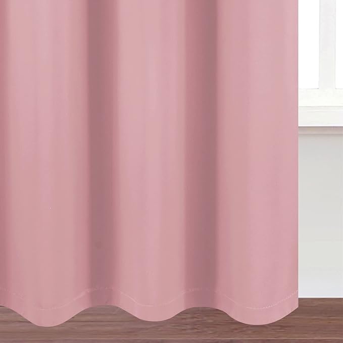 100% Blackout Curtains 52 x 95 Inch/Pink Curtains 2 Panels - Image 8