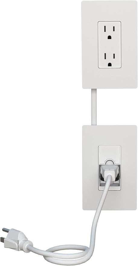 Legrand - Wiremold In-Wall Outlet Relocation Kit, White In-Wall Power Outlet Relocation Kit, 6 Foot In Wall Outlet Extender for Kitchen Remodel and Outlet Relocation, IWPE-WH