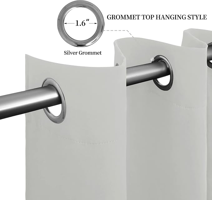 Easy-Going Blackout Curtains for Bedroom, Solid Thermal Insulated Grommet and - Image 5