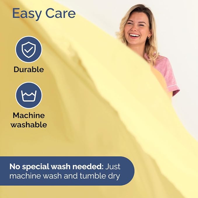 Split Head King Sheet Set – 4 Piece Flex Split Top King Sheets for Adjustable Beds - Fits 14” to 16" Mattress w/ Deep Pockets - Soft, Breathable & Cooling - Luxury Bedding and Wrinkle Free - Yellow