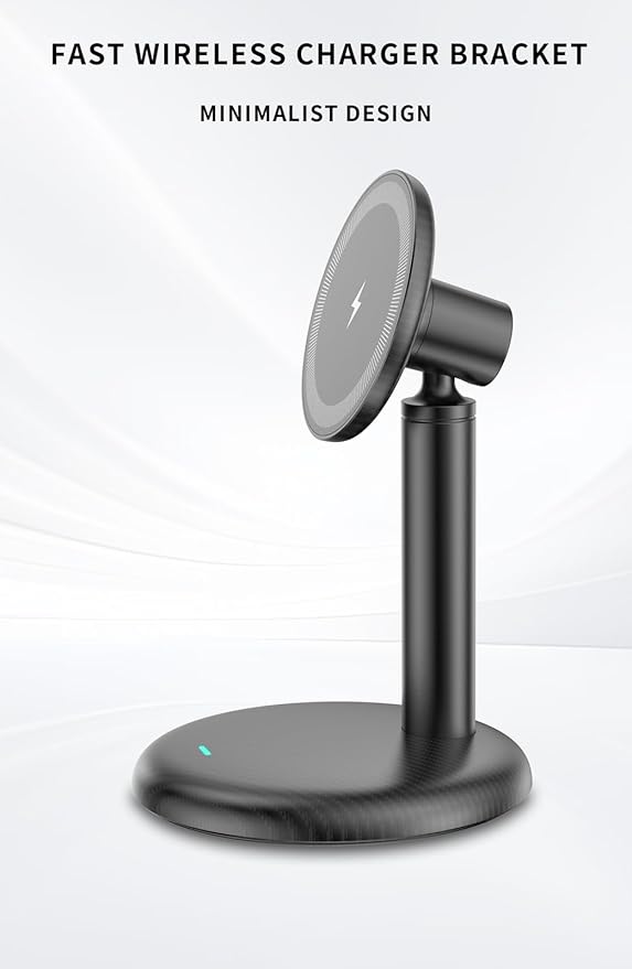 Mag-Safe Charger Stand for iPhone 17/Air/16/15/14/13/12,15W Fast Charging,Wireless Charging Pad Compatible with MagSafe Suitable for Desk or Nightstand (No Adapter)