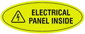 Signs ByLITA Oval Electrical Panel Inside Sign (Yellow/Black) - Large 2 Pack