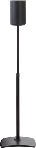 Sanus Speaker Stand for Sonos Era 100 Speakers - Height Adjustable Single Stand w/Easy 3 Step Install - Includes Rubber Feet & Carpet Spikes - Black