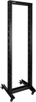 NavePoint 42U 2 Post Open Frame Server Rack with Casters for 19 Inch Equipment, Networking, and IT Devices, 2-Post Rack 330lbs Weight Capacity, Black