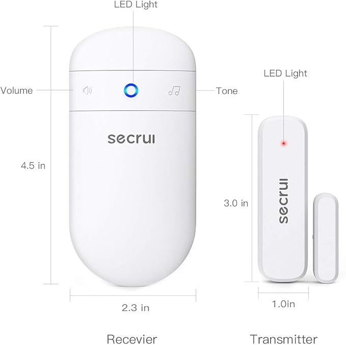 SECRUI Door Chime, Door Open Sensor Chime for Business/Home When Entering, Adjustable Volume, Easy Installation, 400ft Range, 52 Chimes, M508+D7