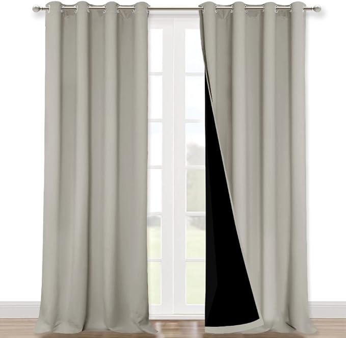 NICETOWN Full Shading Curtains 90 inches Long 2 Panels Set by NICETOWN