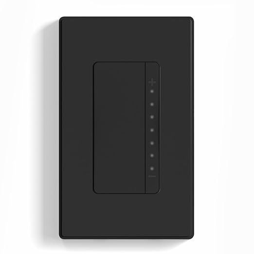 ELEGRP Dimmer Switch, Digital Dimmer Light Switch for LED Lights 150W, INC/HAL 450W, Single Pole LED Dimmer Switch, Needs Neutral Wire, Wall Plate Included, UL Listed, 1 Pack, Matte Black