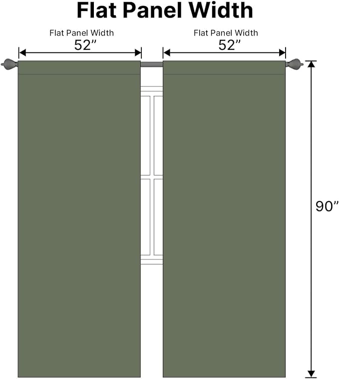 H.VERSAILTEX Back Tab Dark Green Curtains 90 Inch Long - Image 7