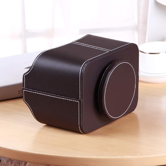 PU Leather 360° Rotatable Remote Control Holder, Nightstand TV Remote Caddy | - Image 4