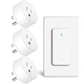 15 amp Plug with Remote,GreenCyle 3 Remote Control Outlet Plug with 1 Switch,Wireless On/Off Light Switch Wall Mounted,15A/1500W,TUV List,No Wiring Needed,500ft RF Range,for Lamp,Household Appliances
