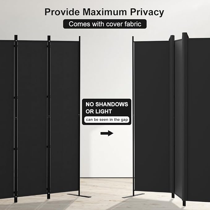 Kokorona 6 Panel Room Divider, 6FT Tall Folding Privacy Screen Wall Dividers - Image 5