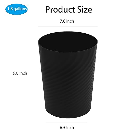 UUJOLY Plastic Small Bathroom Trash Can Wastebasket Garbage Can, Laundry Room - Image 7