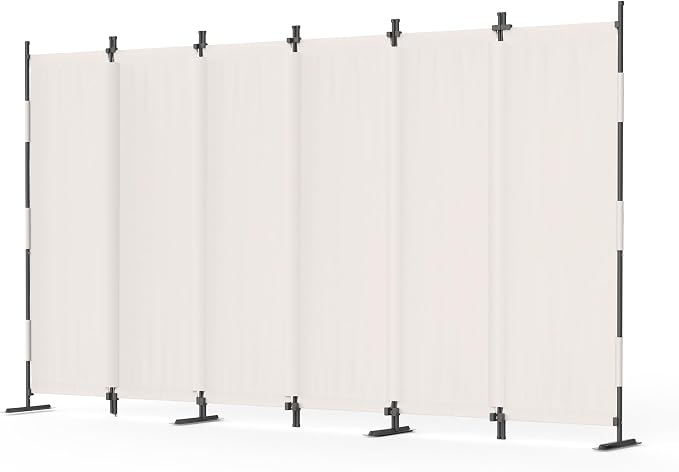 6 Panel Room Divider, 6ft Folding Screen Portable Wall Partition Room Divider by Kecreque