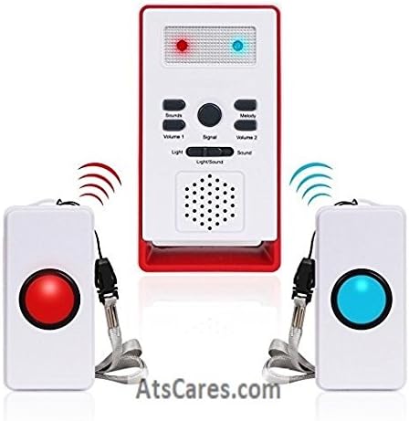 Assistive Technology Services 2 Button Caregiver Alert System - Health Alert & Monitoring System - Alarm - Battery Powered