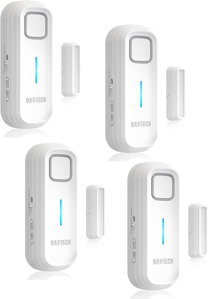 Daytech Freezer Door Alarm with Adjustable 0 to 120dB Volume, 4 Sets White