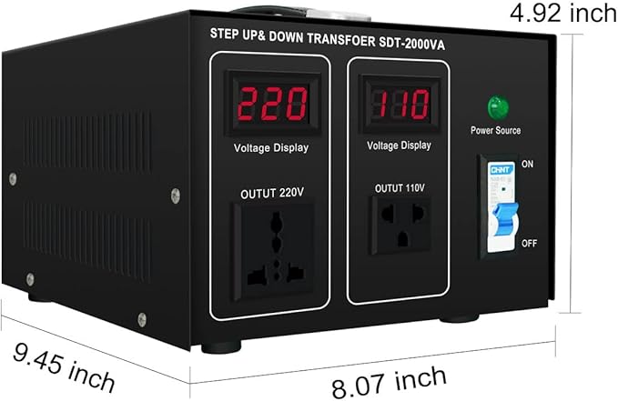 Step UP/Down Transformer 220v to 110v, 2000W 110 to 220 Voltage Converter 120v to 240V Heavy Duty Power Transformer