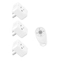 Greencycle Remote Control Outlet,Wireless Light Switch and 3 Outlet Plugs,Remote Outlets Switch,No Wiring Needed,500ft Range Coverage,15A/1500W for Lamps,Fans,TV,FCC Certified, White